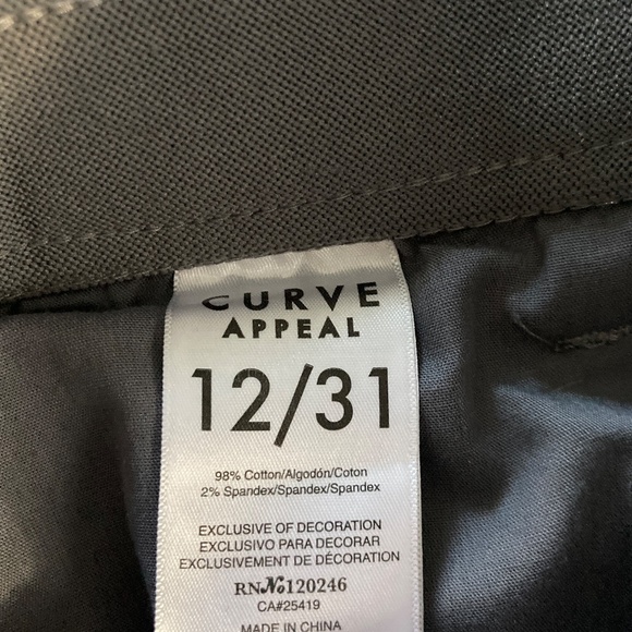 Curve Appeal Women's Pants 12/31 Gray Pants - Picture 4 of 4